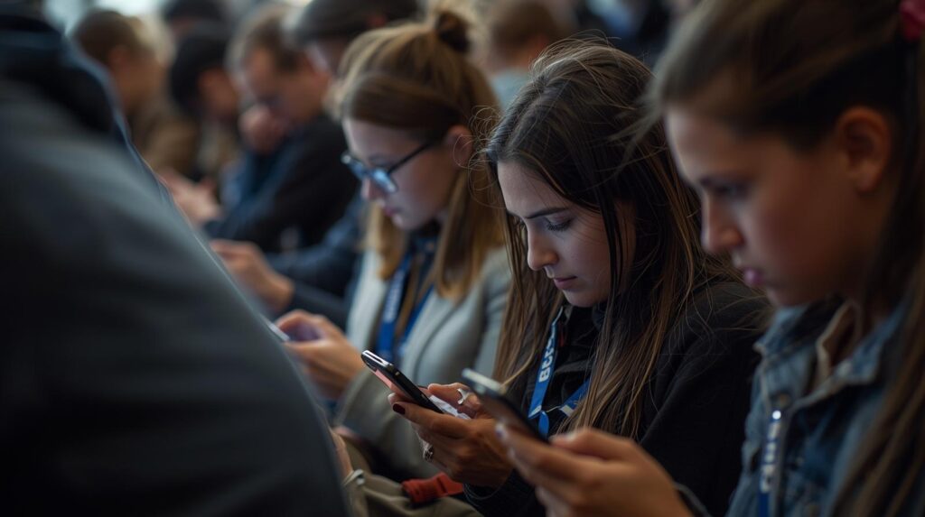 스마트폰으로 쇼츠를 시청하는 사람